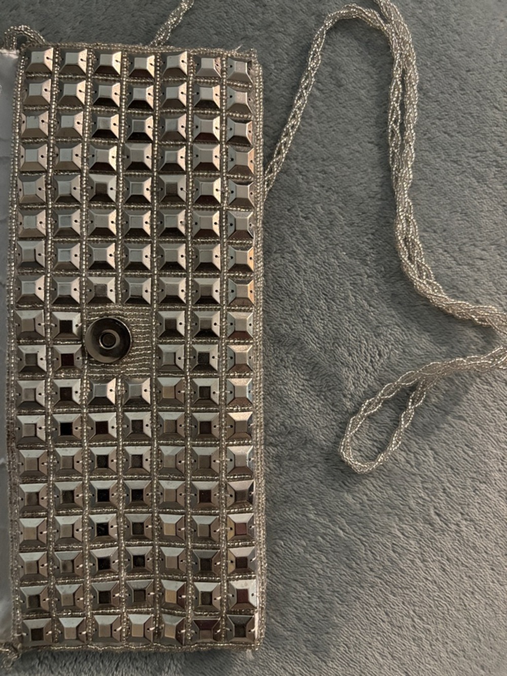 David’s Bridal/Expressions NYC Ivory Croc-Embossed Clutch with Gold Logo - Picture 4 of 6